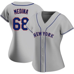 Adonis Medina New York Mets Women's Authentic Road Jersey - Gray