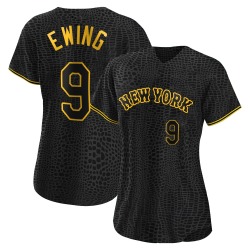 A.J. Ewing New York Mets Women's Authentic Snake Skin City Jersey - Black