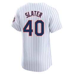 Austin Slater New York Mets Men's Elite Home Jersey - White