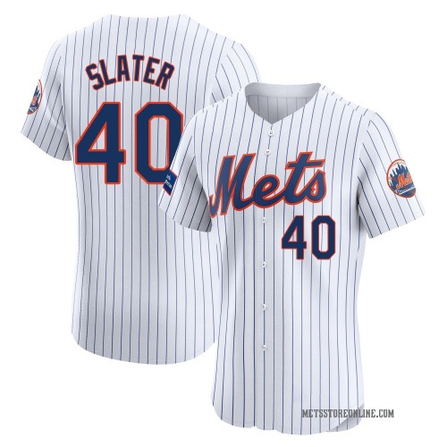 Austin Slater New York Mets Men's Elite Home Patch Jersey - White