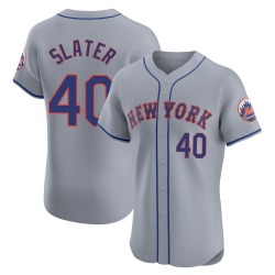 Austin Slater New York Mets Men's Elite Road Jersey - Gray