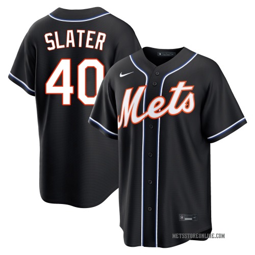 Austin Slater New York Mets Men's Replica Fashion Out Jersey - Black