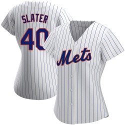 Austin Slater New York Mets Women's Authentic Home Jersey - White