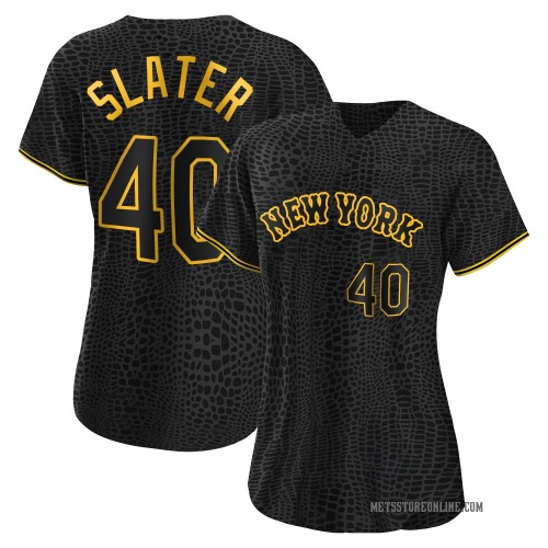 Austin Slater New York Mets Women's Authentic Snake Skin City Jersey - Black