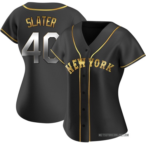 Austin Slater New York Mets Women's Replica Alternate Jersey - Black Golden