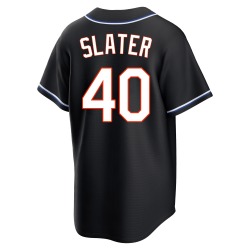 Austin Slater New York Mets Youth Replica Fashion Out Jersey - Black