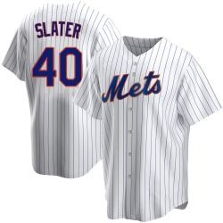 Austin Slater New York Mets Youth Replica Home Jersey - White