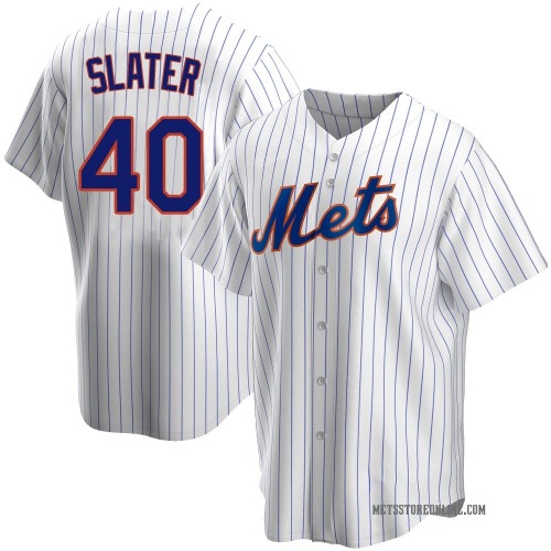 Austin Slater New York Mets Youth Replica Home Jersey - White
