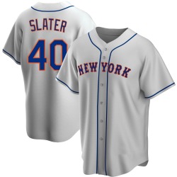 Austin Slater New York Mets Youth Replica Road Jersey - Gray