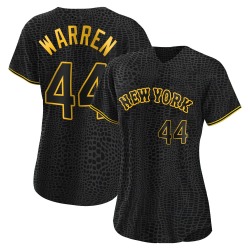 Austin Warren New York Mets Women's Authentic Snake Skin City Jersey - Black