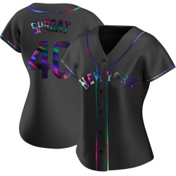 Brandon Sproat New York Mets Women's Replica Alternate Jersey - Black Holographic