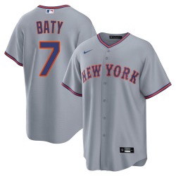 Brett Baty New York Mets Men's Replica Away 2.0 Jersey - Gray