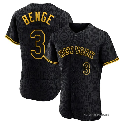 Carson Benge New York Mets Men's Authentic Snake Skin City Jersey - Black