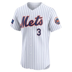 Carson Benge New York Mets Men's Elite Home Patch Jersey - White