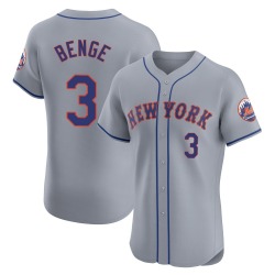 Carson Benge New York Mets Men's Elite Road Jersey - Gray