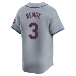 Carson Benge New York Mets Men's Limited Away Jersey - Gray