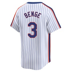 Carson Benge New York Mets Men's Limited Cooperstown Collection Jersey - White