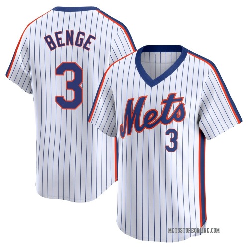 Carson Benge New York Mets Men's Limited Cooperstown Collection Jersey - White