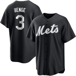 Carson Benge New York Mets Men's Replica Black/ Jersey - White