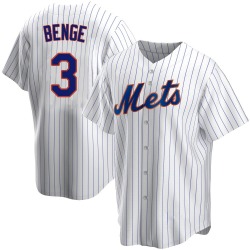 Carson Benge New York Mets Men's Replica Home Jersey - White