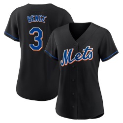 Carson Benge New York Mets Women's Authentic 2022 Alternate Jersey - Black