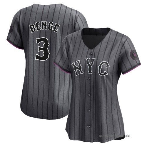 Carson Benge New York Mets Women's Limited Graphite 2024 City Connect Jersey -