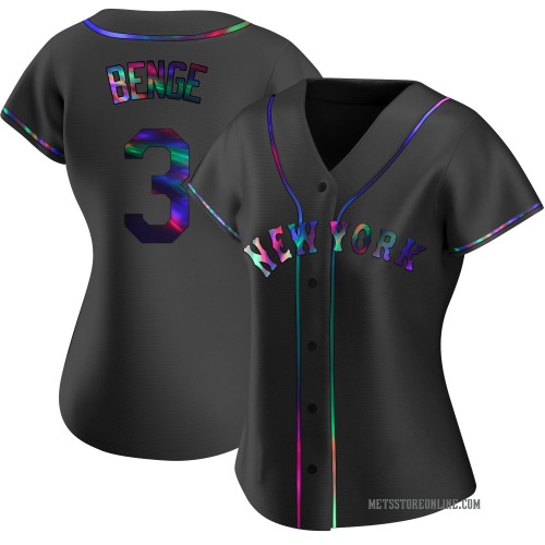 Carson Benge New York Mets Women's Replica Alternate Jersey - Black Holographic