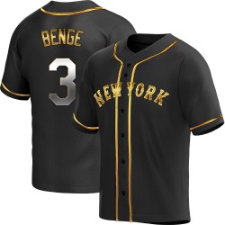 Carson Benge New York Mets Youth Replica Alternate Jersey - Black Golden