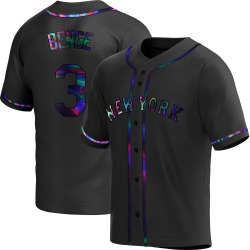 Carson Benge New York Mets Youth Replica Alternate Jersey - Black Holographic