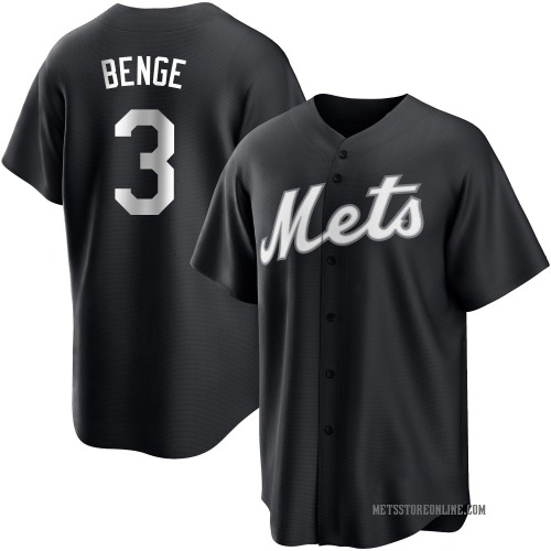 Carson Benge New York Mets Youth Replica Black/ Jersey - White