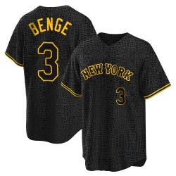Carson Benge New York Mets Youth Replica Snake Skin City Jersey - Black