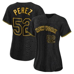 Cionel Perez New York Mets Women's Replica Snake Skin City Jersey - Black