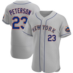 David Peterson New York Mets Men's Authentic Road Jersey - Gray