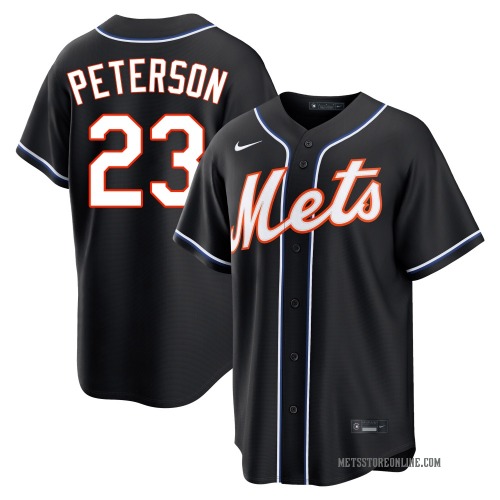 David Peterson New York Mets Youth Replica Fashion Out Jersey - Black