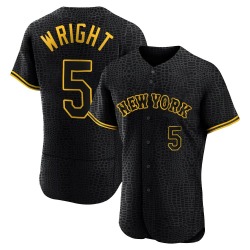 David Wright New York Mets Men's Authentic Snake Skin City Jersey - Black