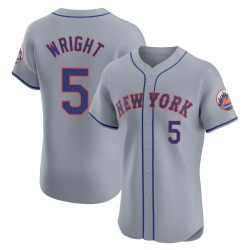 David Wright New York Mets Men's Elite Road Jersey - Gray