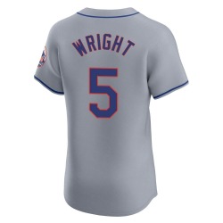 David Wright New York Mets Men's Elite Road Jersey - Gray