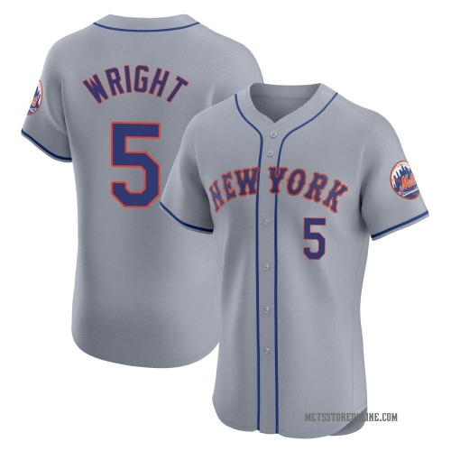 David Wright New York Mets Men's Elite Road Jersey - Gray