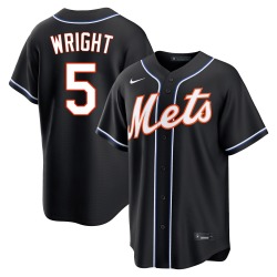 David Wright New York Mets Youth Replica Fashion Out Jersey - Black
