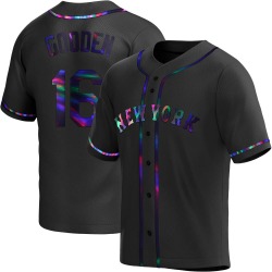 Dwight Gooden New York Mets Men's Replica Alternate Jersey - Black Holographic