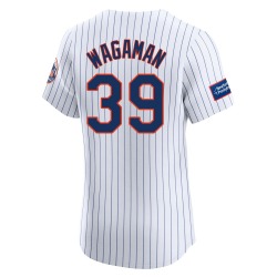 Eric Wagaman New York Mets Men's Elite Home Patch Jersey - White