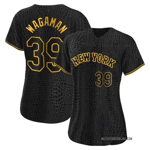Eric Wagaman New York Mets Women's Authentic Snake Skin City Jersey - Black