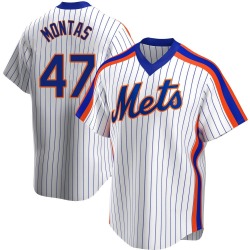 Frankie Montas New York Mets Men's Replica Home Cooperstown Collection Jersey - White