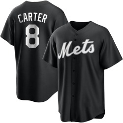 Gary Carter New York Mets Men's Replica Black/ Jersey - White