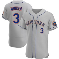 Jesse Winker New York Mets Men's Authentic Road Jersey - Gray