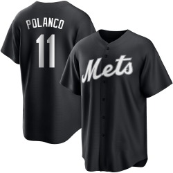 Jorge Polanco New York Mets Youth Replica Black/ Jersey - White