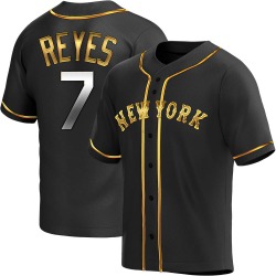 Jose Reyes New York Mets Youth Replica Alternate Jersey - Black Golden