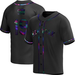 Jose Siri New York Mets Men's Replica Alternate Jersey - Black Holographic