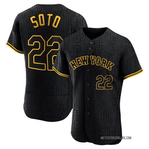 Juan Soto New York Mets Men's Authentic Snake Skin City Jersey - Black