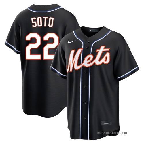 Juan Soto New York Mets Youth Replica Fashion Out Jersey - Black